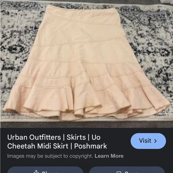 Women Flared Beige Skirt - Picture 4 of 4